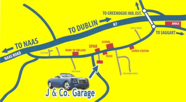 J & Co Garage locator map